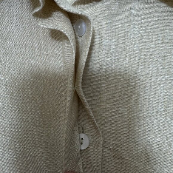 Theory Classic Menswear Pure Linen Shirt Women’s Sz XL Button Down Long Sleeve - Picture 5 of 11